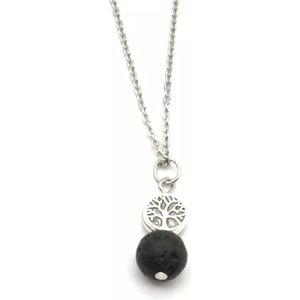Aroma diffuser ketting - levensboom - essentiële olie - geurketting - lava steen - lava stone diffuser- aromatherapie - geur ketting - boom.