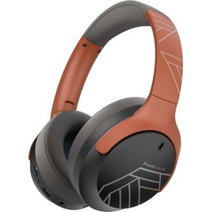 PowerLocus Boom - Koptelefoon Bluetooth - 60 uur batterijduur – Over Ear Koptelefoon Draadloos – 4 EQ-modi - Met Microfoon - Oranje/Grijs