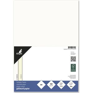 Kangaro gekleurd papier - formaat A4 - 160 grams - roomwit - pak 250 vel - K-0040-020