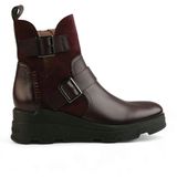Hispanitas - HI243691 - Enkellaarsjes - Maroon - Velours Leer - Ritssluiting - Casual