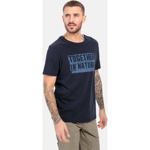 camel active Jersey T-shirt gemaakt van gecertificeerd biologisch katoen - Maat menswear-M - Donkerblauw