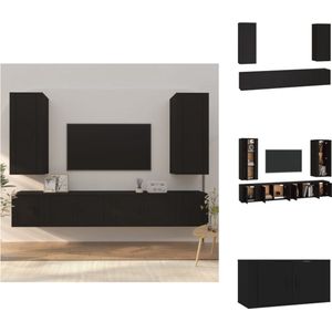 vidaXL TV-meubel set - TV-meubel (40x34.5x100cm) - TV-meubel (80x34.5x40cm) - zwart - Kast