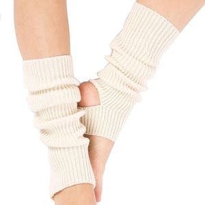 Balletwarmers voor dames en meisjes, met hielgat, dansen, manchetten, beenwarmers, ballet, manchetten, eenheidsmaat - Beige