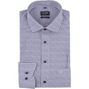 Olymp Luxor Overhemd Print Paars - Maat 42 - Heren - Overhemden Formeel