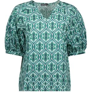 Geisha T-shirt T Shirt 80s Print 33378 26 Emerald/white Dames Maat - S