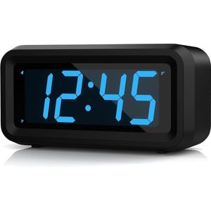 Draagbare digitale wekker met LED-display en instelbare helderheid - 12/24 uur