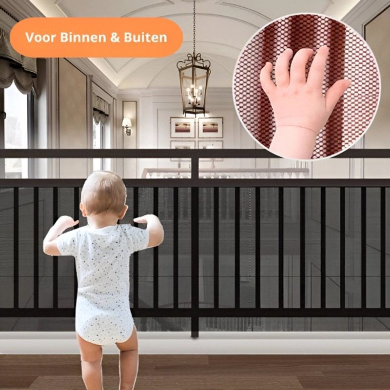Unyqoos ® Veiligheidsnet 300 cm x 74 cm voor Trappen en Balkons