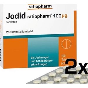2x 100st. Jodiumtabletten 100µg jodium - Kaliumjodide I127 - Bij straling max 10 per klant zonder recept