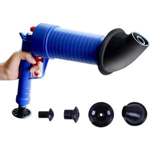Toilet Plunger Hoge druk Handmatige Krachtige WC-reiniger Shutter Drain Vier Leach Sink Badkuip (Blauw) - Fdit