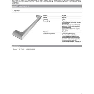 Villeroy & Boch ViCare Design, wandgreep L:400xB:40mm, 921708, 92170861