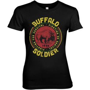 Bob Marley Buffalo Soldier Girly Tee Damen T-Shirt Black-S
