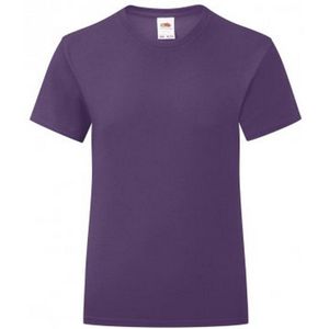 Fruit Of The Loom Meisjes Iconische T-Shirt (Paars)