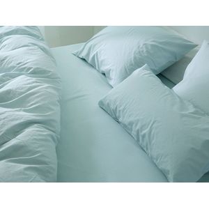 Yumeko - Hoeslaken - Blauw - Gewassen Percal Katoen - Eco, Bio & Fairtrade