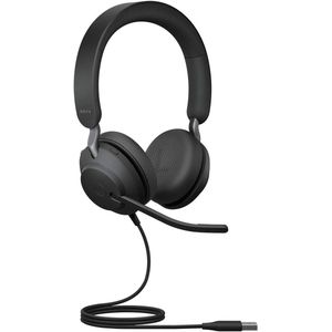 Stereokoptelefoon met Noise Cancelling en 3 Microfoons – UC-gecertificeerde Headset met USB-A Kabel – Zwart