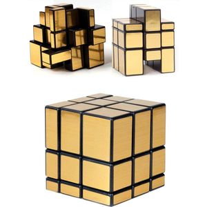 2 keer gouden kubus breinbreker. Draaipuzzel goud 2 stuks 5,7 x 5,7 x 5,7 cm