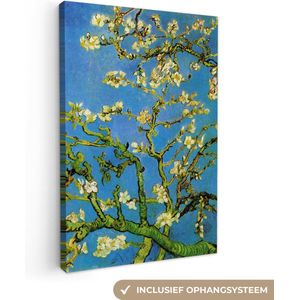 Vincent van Gogh - Amandelbloesem - Canvas - Blauw - Vincent - Kunst - 60x90 cm - Muurdecoratie