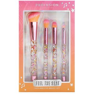 It's A Vibe | Feel the Beat 4 Pc Face & Eye Brush Set