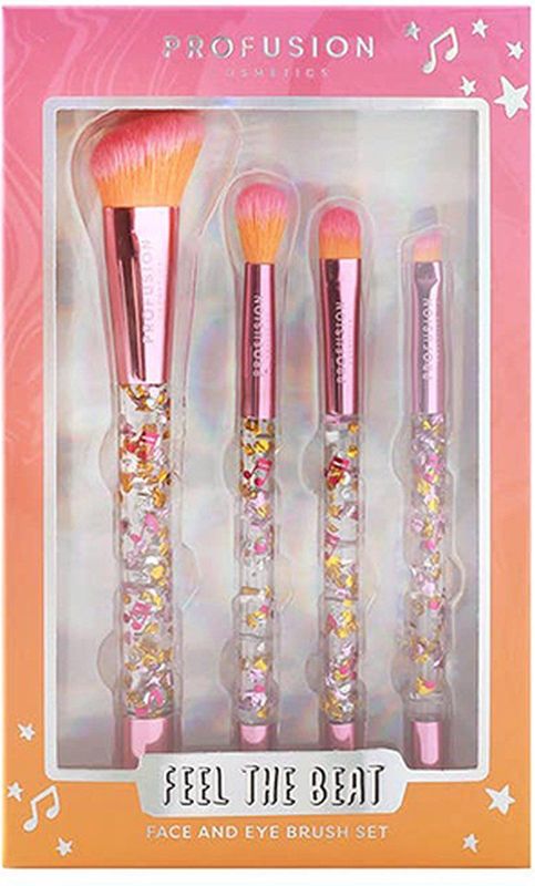 It's A Vibe | Feel the Beat 4 Pc Face & Eye Brush Set