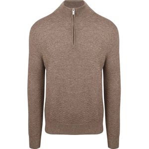 R2 Pullover Halfzip Weave Structure Taupe - Maat M - Heren
