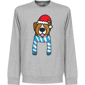 Christmas Dog Scarf Supporter Kersttrui - Lichtblauw/Wit - M