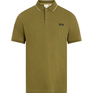 Calvin Klein Stretch Pique Tipping Korte Mouw Poloshirt Groen S Man