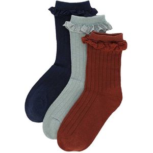 iN ControL 3pack RIB socks RUFFLE blue 35/38
