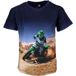 S&C Shirtje Motorcross blauw Kids & Kind Jongens Blauw - Maat: 158/164