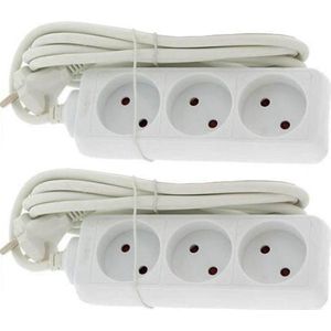 EXIN 2x tafelcontactdoos 3-voudig 2 x 1mm² wit 1,5 m