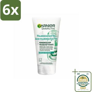 Garnier - SkinActive - Gezichtsreinigingsschuim - Hyaluronzuur & Aloe Vera - Hydraterend - 150 ml - Voordeelverpakking - 6 stuks - Hyaluronzuur - Aloe vera