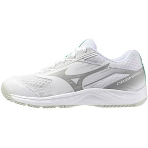 Mizuno CYCLONE SPEED 5 Jr. Handbalschoenen Wit/Zwart/Frozen Emerald Junior Maat 32,5