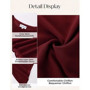 Chiffon Blouses Dames Grote Maten 3/4 Mouwen Elegante Tops Losse Shirts