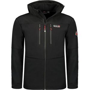 Geographical Norway - Timmex - Softshell Jas - Zwart - Afneembare Capuchon
