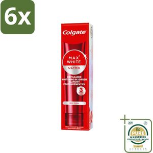 Colgate - Tandpasta - Max White - Ultra Deep Clean Whitening - 75 ml - Voordeelverpakking - 6 stuks - Diepe reiniging - Colgate