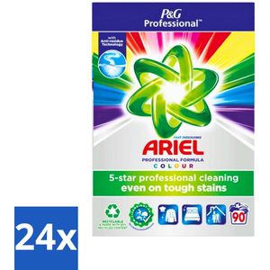 24 x Ariel Professional - Waspoeder - Gekleurde Was - 90 Wasbeurten - Waspoeder - Gekleurde Was - Vlekkenverwijdering - Kleurbehoud - Wasmiddel