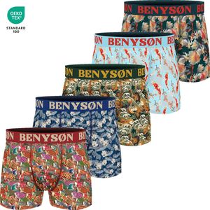 Boxershort Heren | 5 Pack | Viscose | Katoen | Maat L | Kleurrijke Bloemen Print| Ondergoed Heren | Onderbroeken Heren