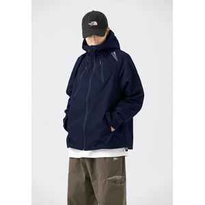 Winddichte jas met capuchon in marineblauw