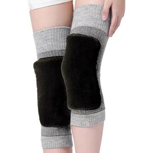 Wollen Warme Kniebraces Winter – Dikke Elastische Kniewarmers Tegen Koude Benen & Gewrichtspijn – Ademend Kniebeschermer voor Senioren, Mannen & Vrouwen – 1 Paar