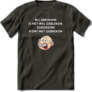 Bij abraham is het wel gebleken T-Shirt | Grappig Abraham 50 Jaar Verjaardag Kleding Cadeau | Dames – Heren - Donker Grijs - M