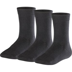 FALKE Family Kids Unisex Sokken - 3 pack - Zwart - Maat 19-22