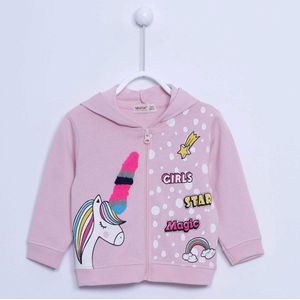 alisé Magic baby sweatshirt unicorn met capuchon Roze 86