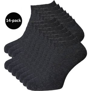 WeirdoSox sneakersokken Dames - 14-pack - Enkel sokken - Donker grijs - Maat 43-46