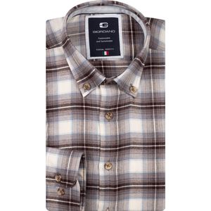 Giordano - Loretto - Casual Hemd - Bruin - Lange Mouw