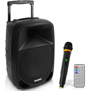 Pyle Bluetooth Luidsprekersysteem - 1000W - Draagbare Bluetooth Luidspreker - 25 cm Subwoofer - UHF Draadloze Microfoon - MP3, USB, SD - Oplaadbare Batterij - LED Batterij-Indicatoren - Zwart