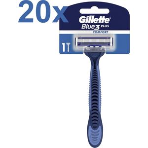 Gillette – Blue3 – Plus – Comfort – Wegwerpscheermesjes – 20 Stuks - Voordeelverpakking