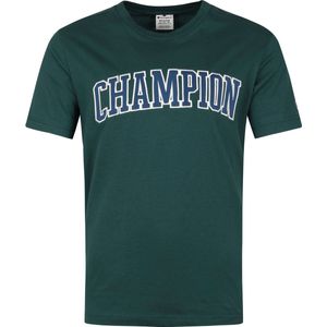 Champion - T-Shirt Logo Donkergroen - Heren - Maat XL - Regular-fit