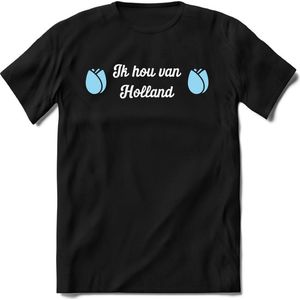 Nederland - Licht Blauw - T-Shirt Heren / Dames  - Nederland / Holland / Koningsdag Souvenirs Cadeau Shirt - grappige Spreuken, Zinnen en Teksten. Maat XL