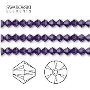 Swarovski Elements, 48 stuks Xilion Bicone kralen (5328), 4mm, purple velvet
