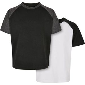 Urban Classics - Boys Raglan Contrast 2-Pack Kinder T-shirt - Kids 122/128 - Multicolours