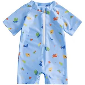 Zwempak voor Jongens - Maat: 92/98 - Thema: Oceaan - Badpak / UV Zwem Pak - Unisex - Zonbescherming - Hoge Kwaliteit - Inclusief Muts / Hoedje - Vakantie & Zwembad - Zwemmen - Baby Badpak - Baby Zwemmen - Babybadpak - Zomer UV Badpakje UPF50+