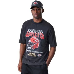 New Era Nfl Washed Boxy Kansas City Chiefs T-shirt Met Korte Mouwen Zwart L Man